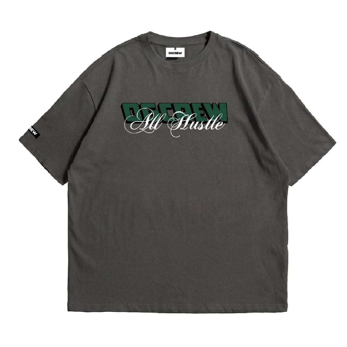 DARK GREY ALL HUSTLE NO LUCK T-SHIRT