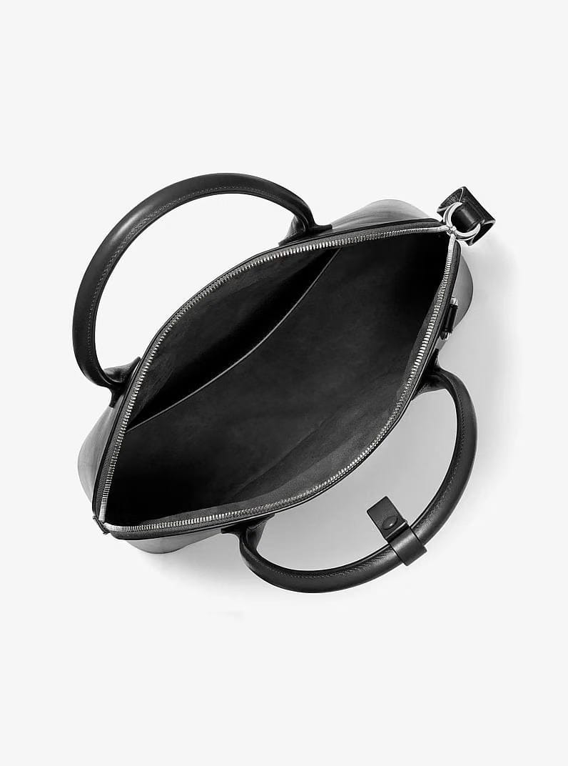 Michael Kors Kaitlin Large Leather Dome Satchel Black