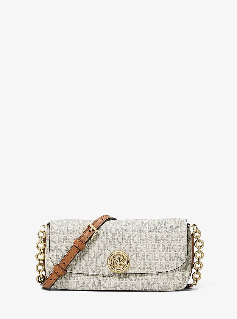 Michael Kors Nolita Small Signature Logo Crossbody Bag Vanilla-Acorn
