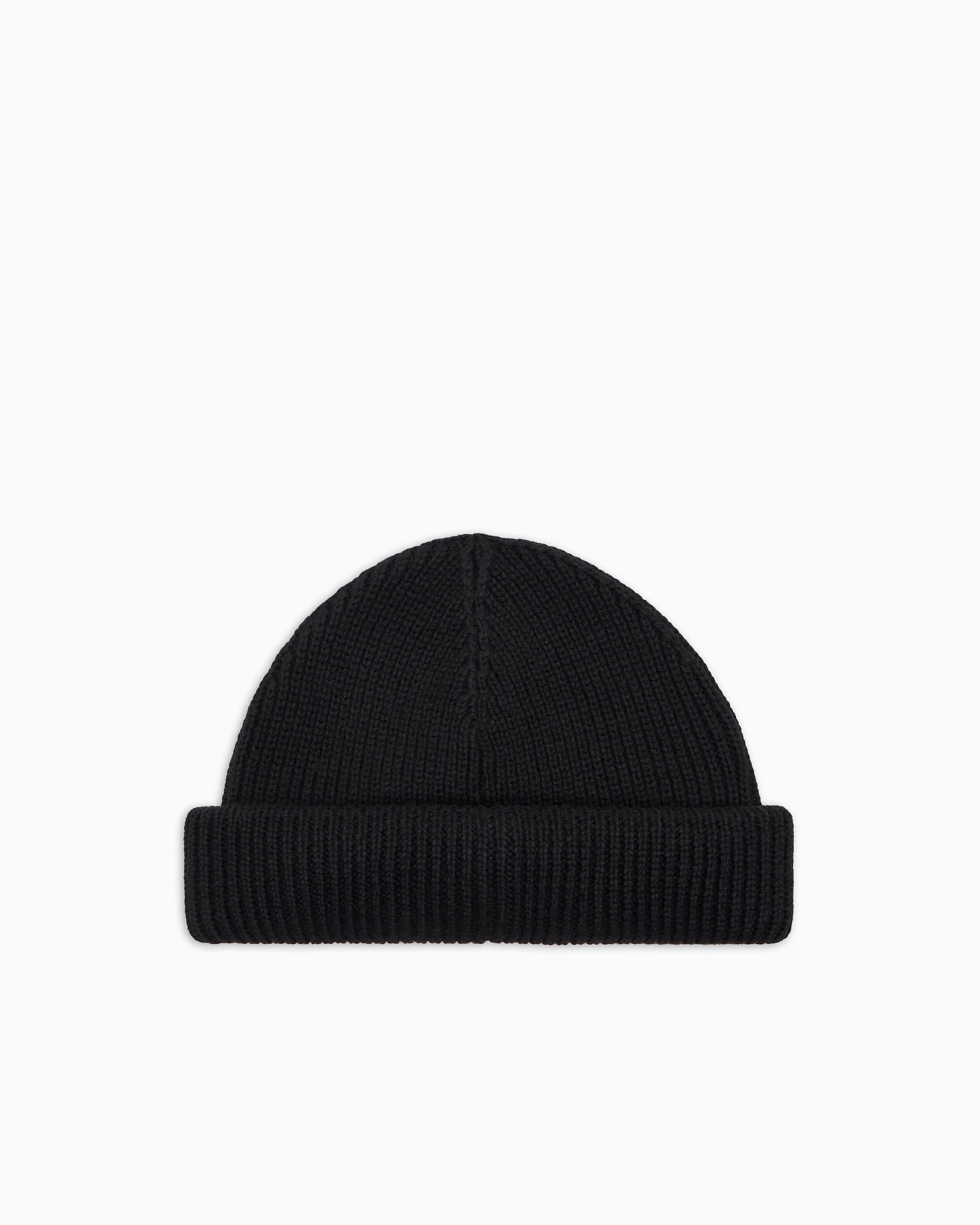 EA7 Fisherman wool knit beanie with logo Mountain Core