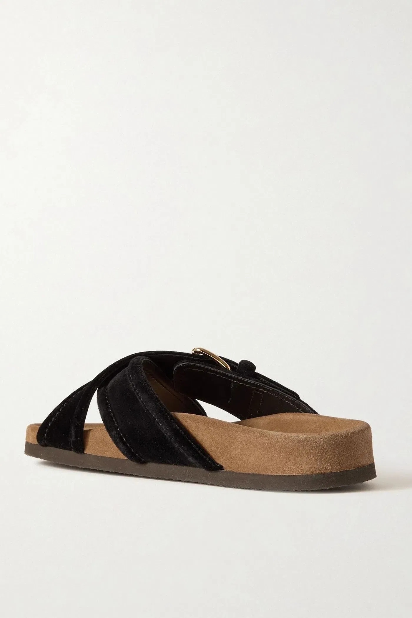 Valentino Garavani Buckled Velvet Slides Black Women's