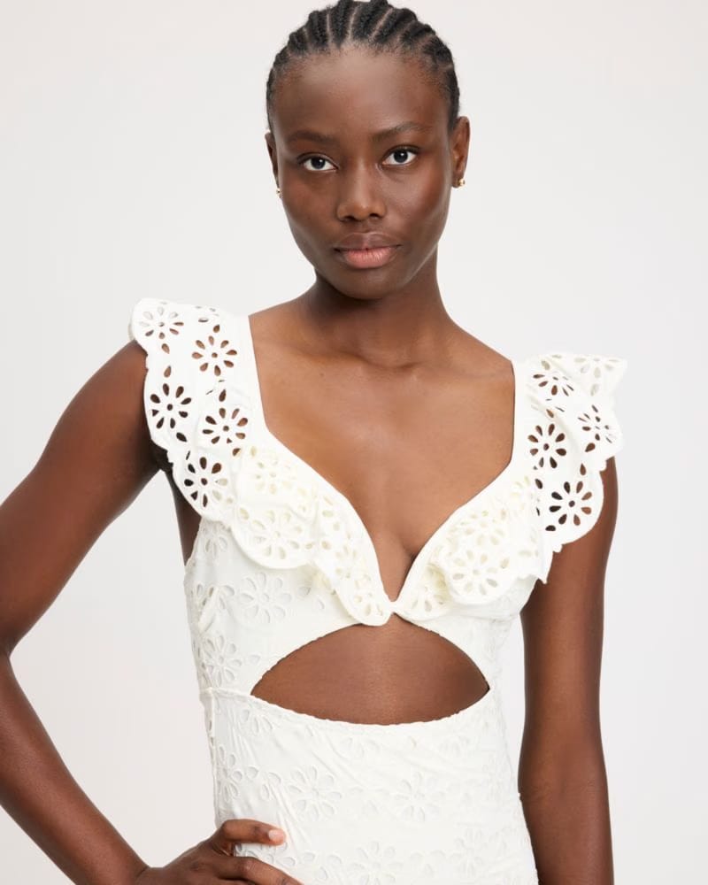 Eyelet Ruffle One-piece Swimsuit