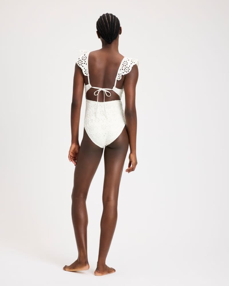 Eyelet Ruffle One-piece Swimsuit