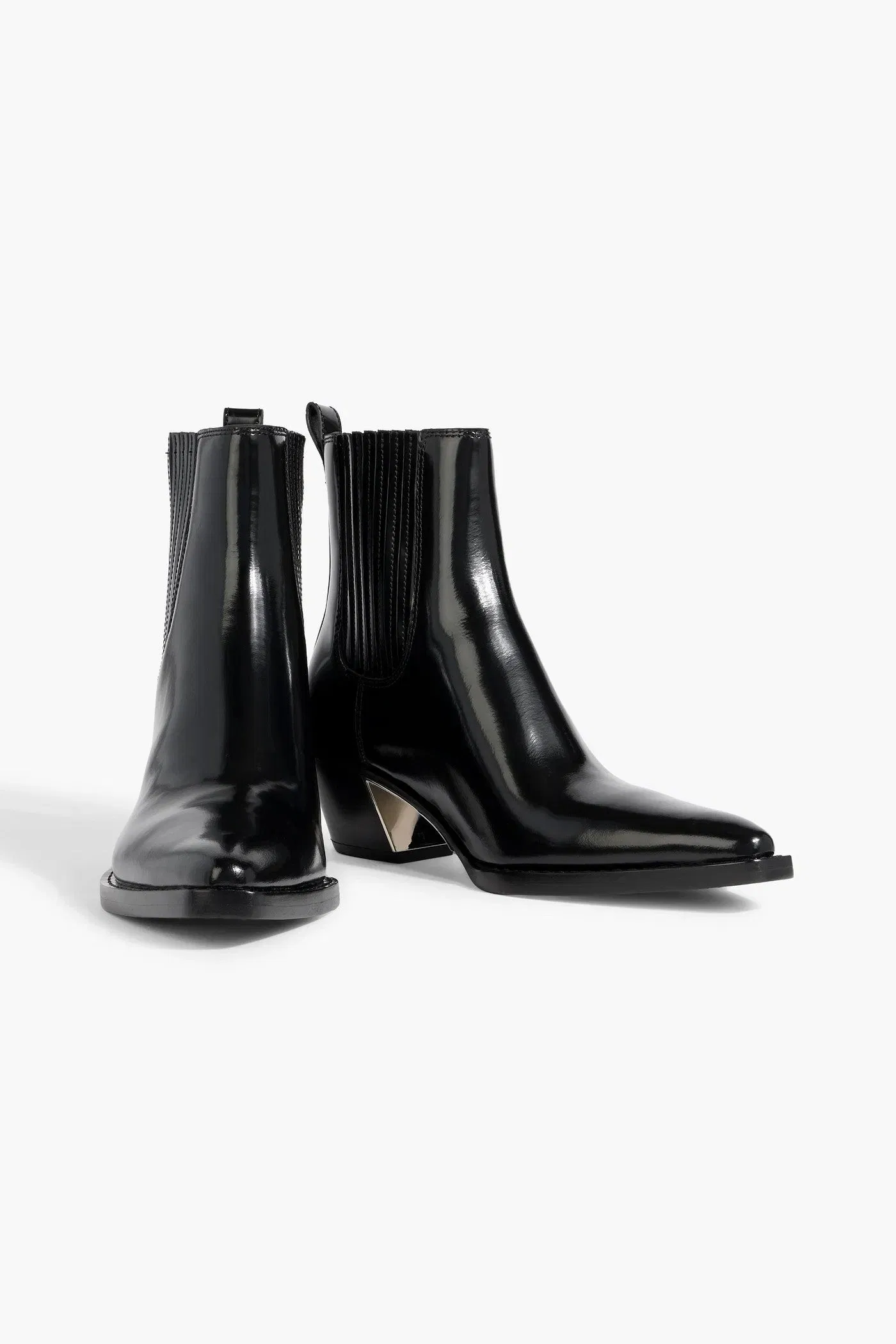 3.1 Phillip Lim Downtown Glossed-Leather Ankle Boots Black Women's