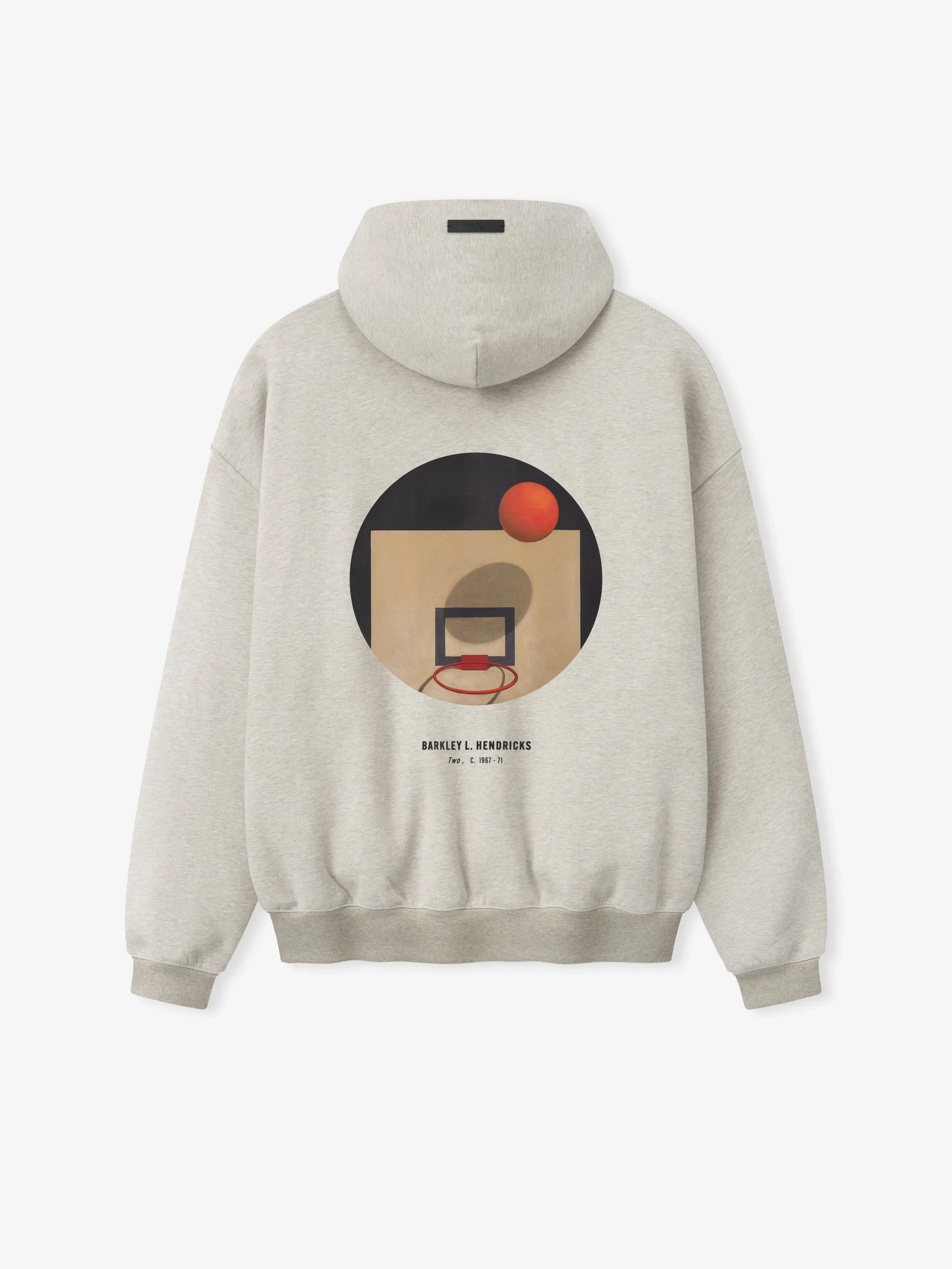 Essentials Nba X Barkley Hendricks 90S Hoodie Heather Stone W/ Heather Rib