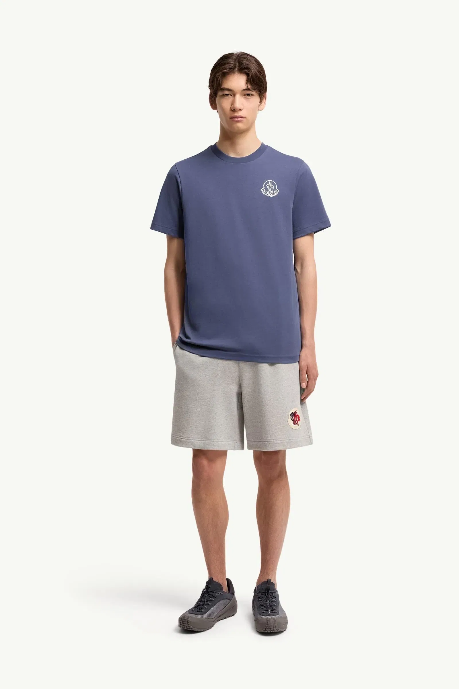 Moncler Cotton Jersey Logo Patch T-Shirt Cobalt Blue Cobalt Blue