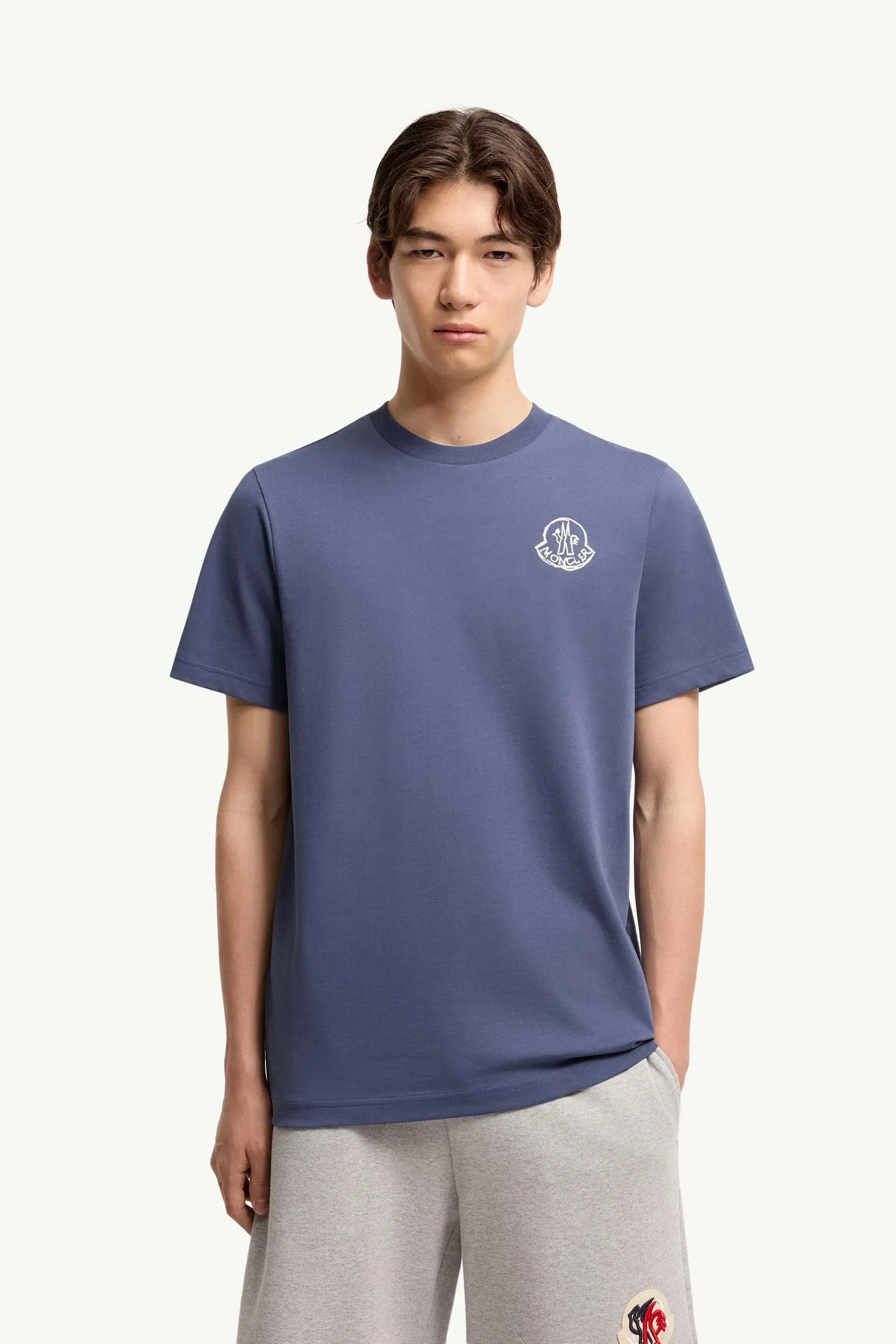 Moncler Cotton Jersey Logo Patch T-Shirt Cobalt Blue Cobalt Blue