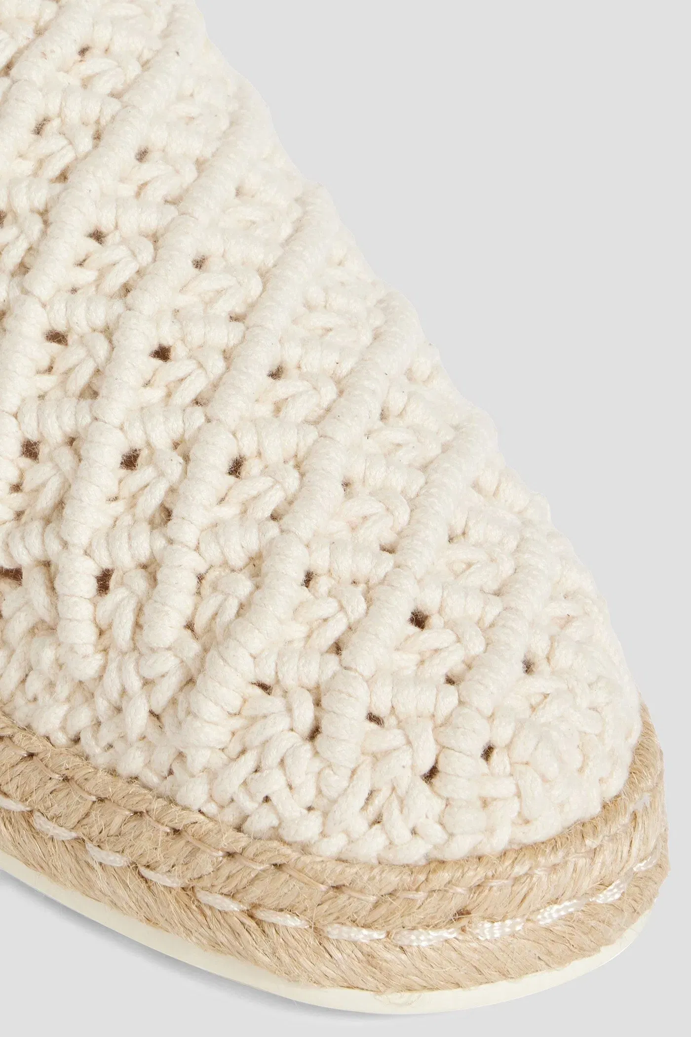 Tod's Crochet And Leather Collapsible-Heel Espadrilles Ecru Women's