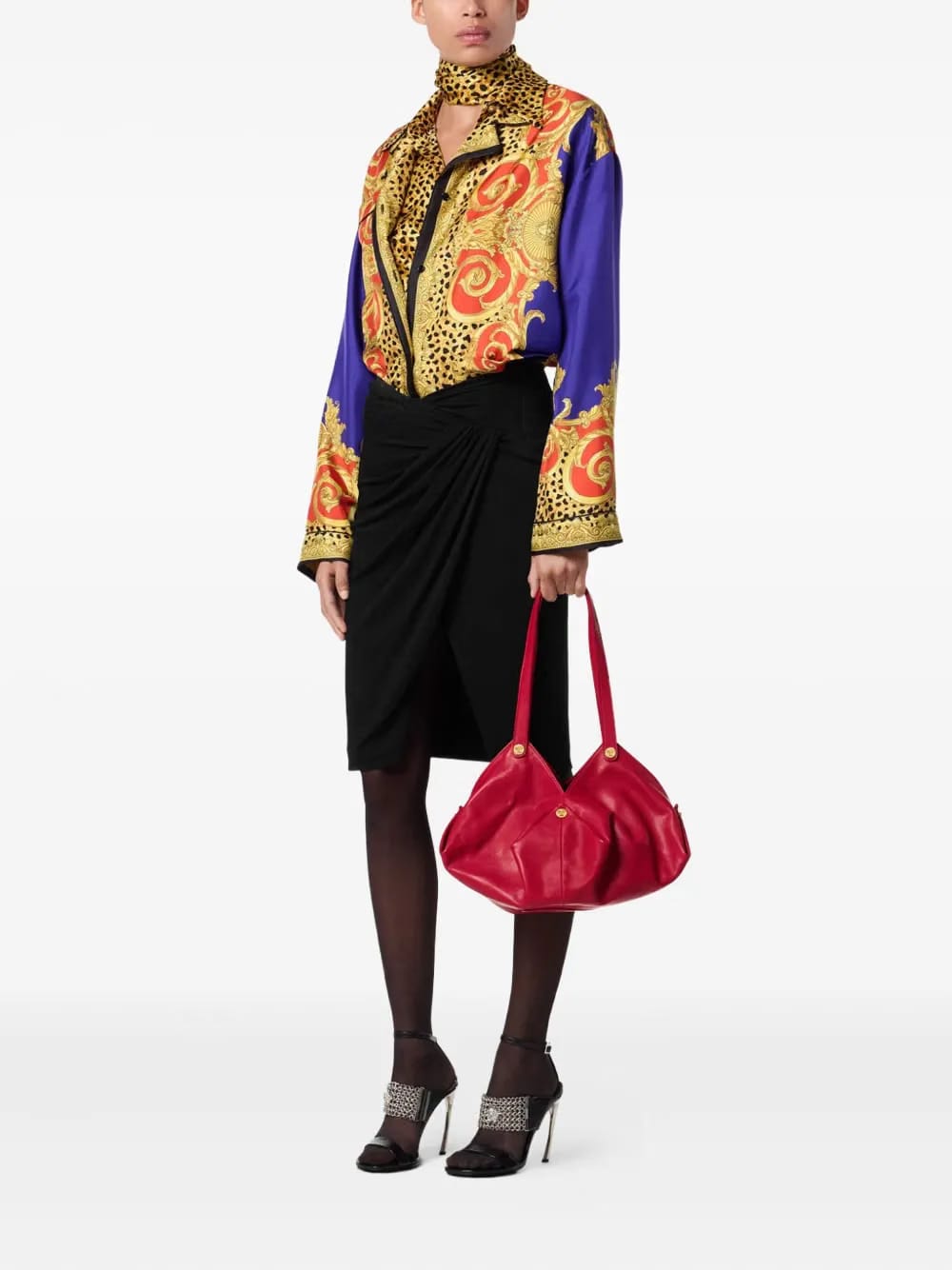 Protea leather shoulder bag