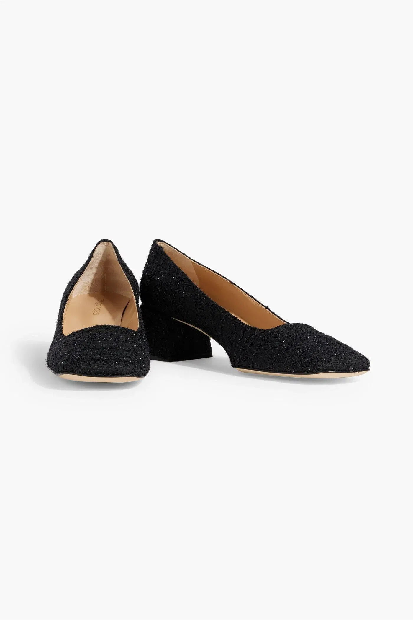 Sergio Rossi Gruppo 45 Metallic Tweed Pumps Black Women's