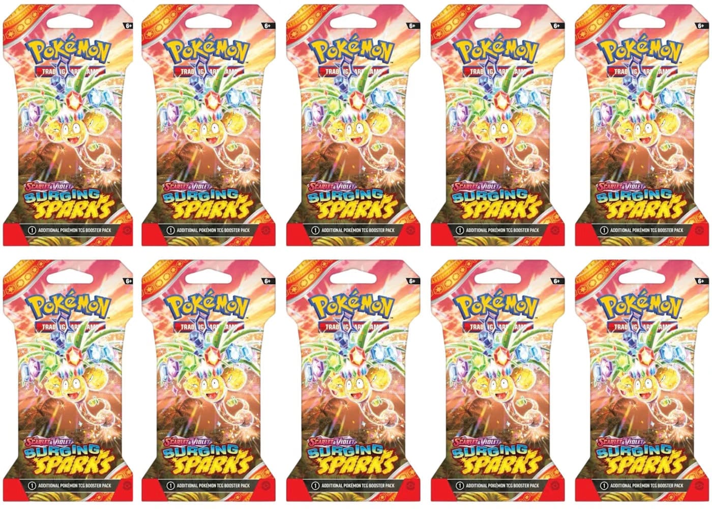 2025 Pokemon Scarlet & Violet Surging Sparks Alolan Exeggutor Sleeved Booster Pack 10X Lot