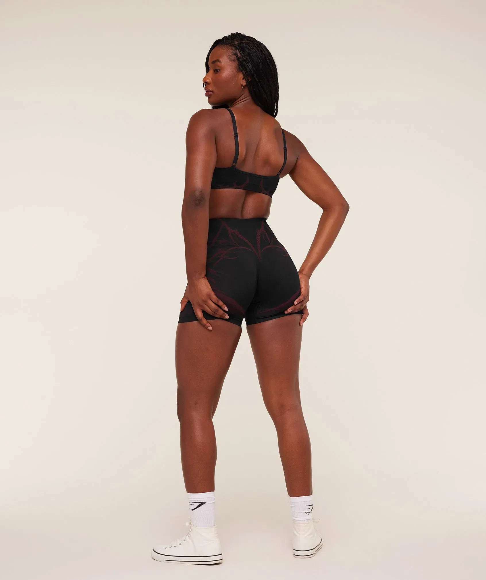 Gymshark Storm Seamless Sports Bra - Black/Rich Maroon