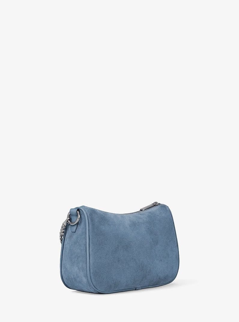 Michael Kors Carmela Medium Suede Convertible Crossbody Bag Denim