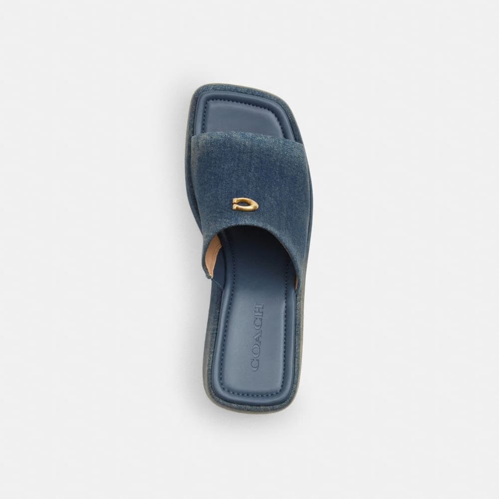 Women's Coach Marie Platform Sandal In Loved Denim Dark Indigo