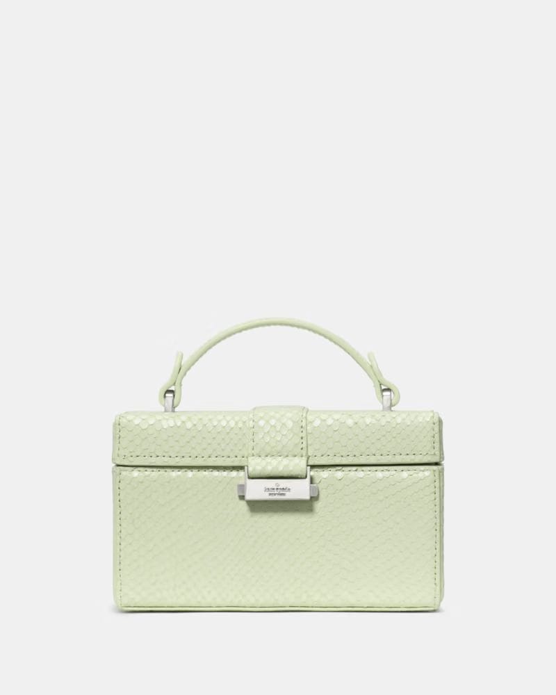 KateSpade Heirloom Snake Vanity Bag Lime Frosting