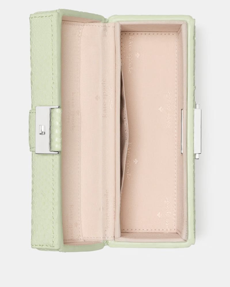 KateSpade Heirloom Snake Vanity Bag Lime Frosting