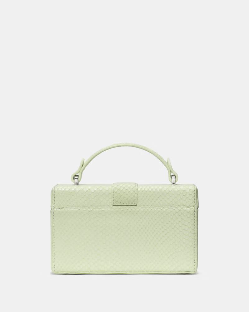 KateSpade Heirloom Snake Vanity Bag Lime Frosting