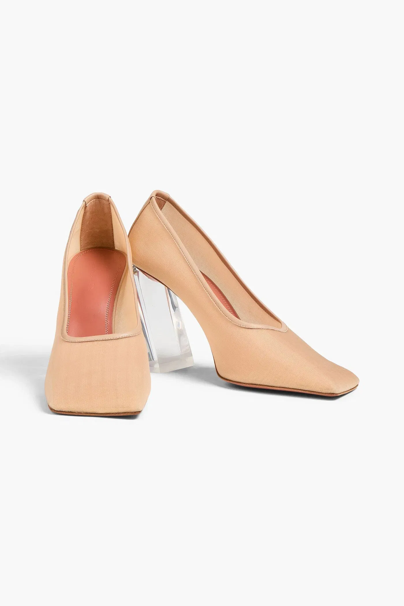 Amina Muaddi Charlotte Mesh Pumps Neutral Women's
