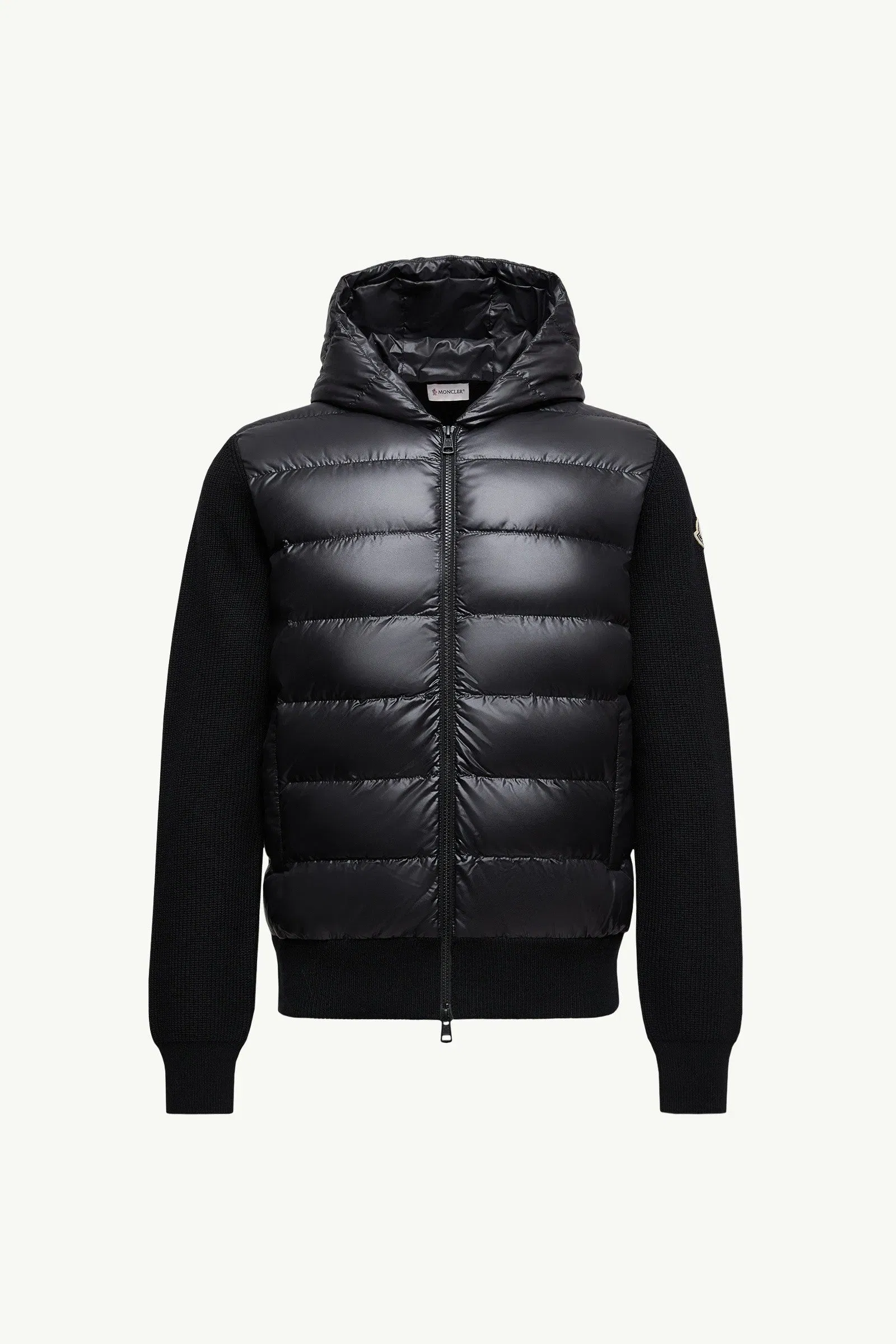 Moncler Padded Wool Zip-Up Hoodie Black Black