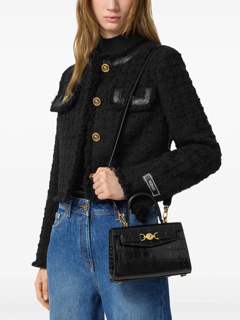 small Medusa '95 croc-effect tote bag