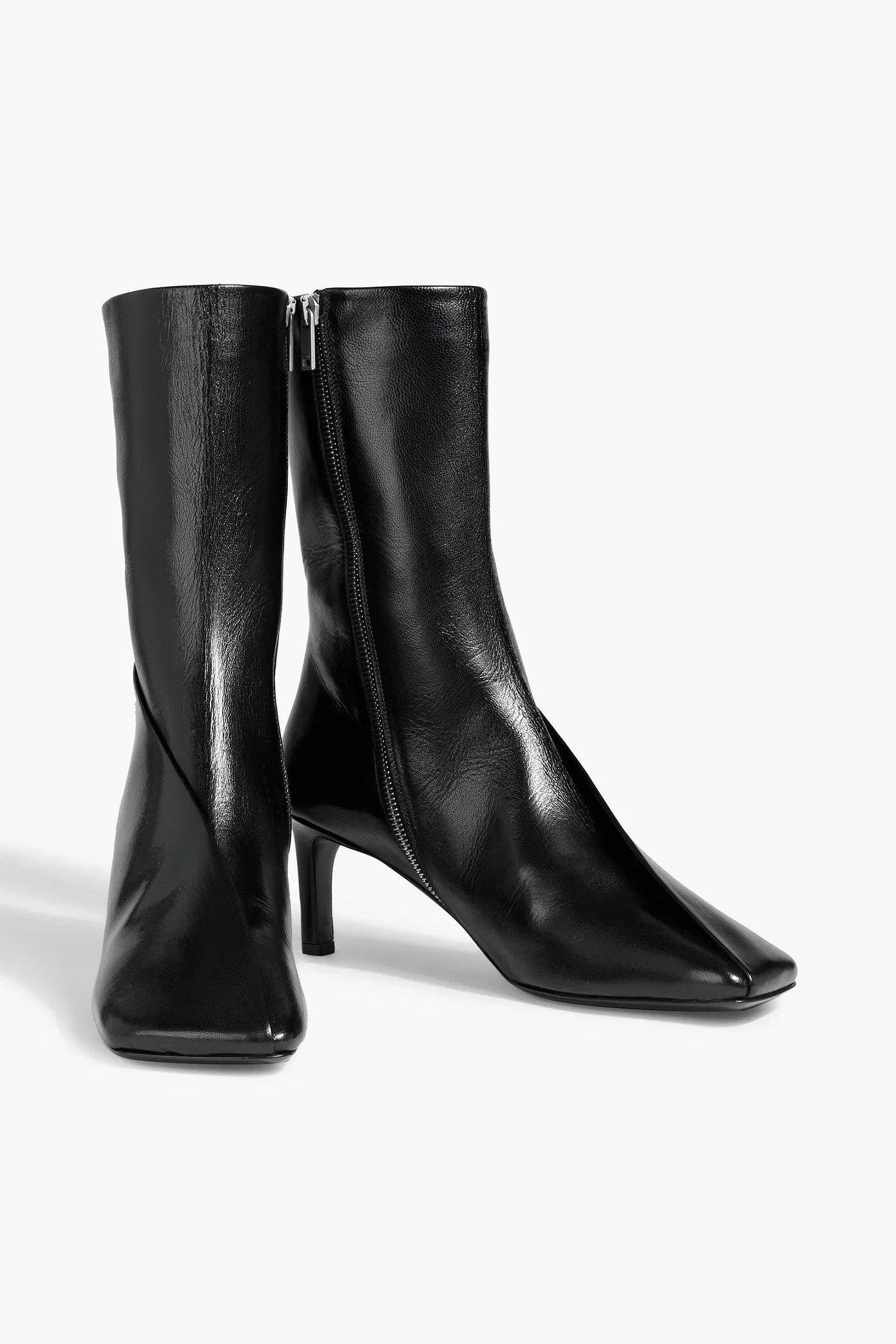 Jil Sander Leather Ankle Boots Black Women's