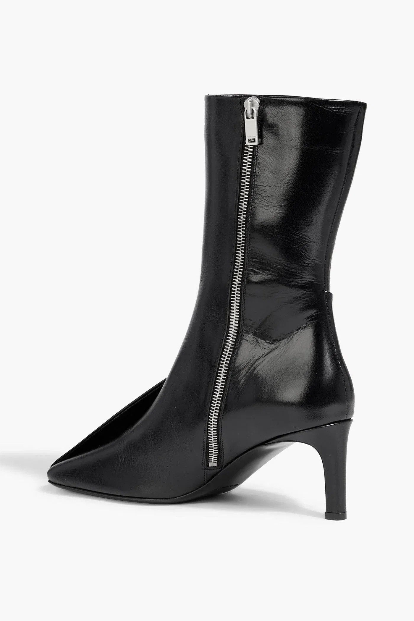 Jil Sander Leather Ankle Boots Black Women's