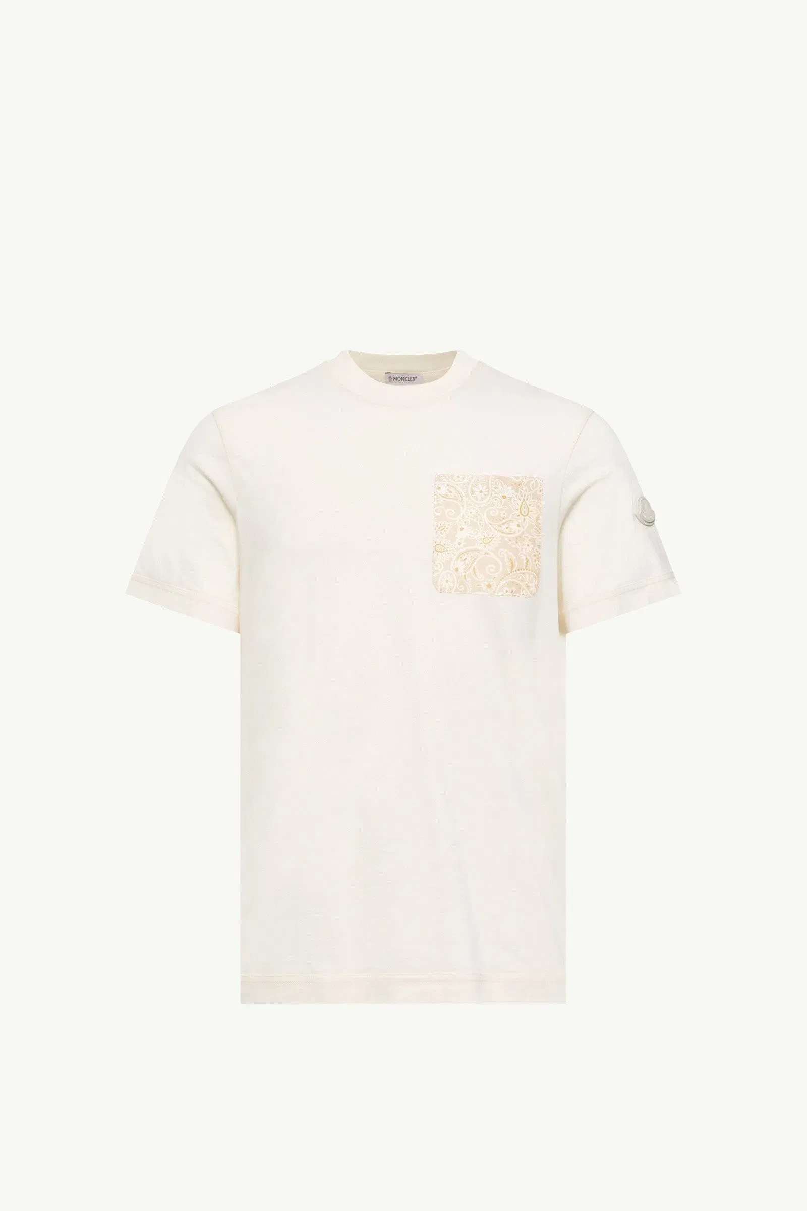 Moncler Paisley Print Cotton T-Shirt White White