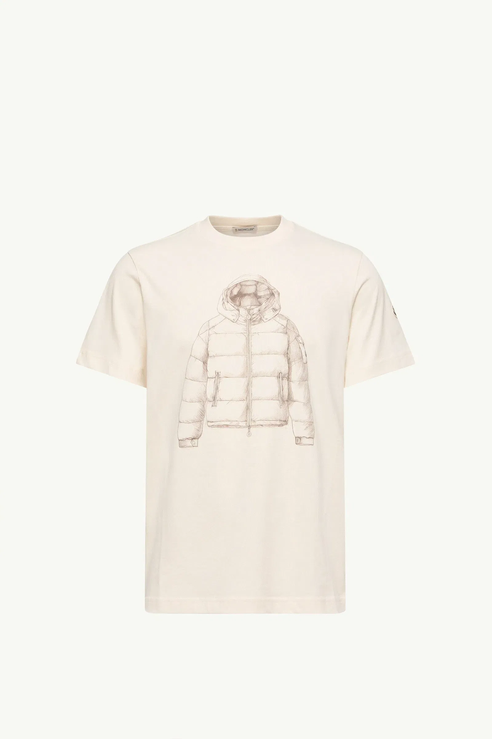Moncler Down Jacket Print Cotton T-Shirt White Ivory White Ivory