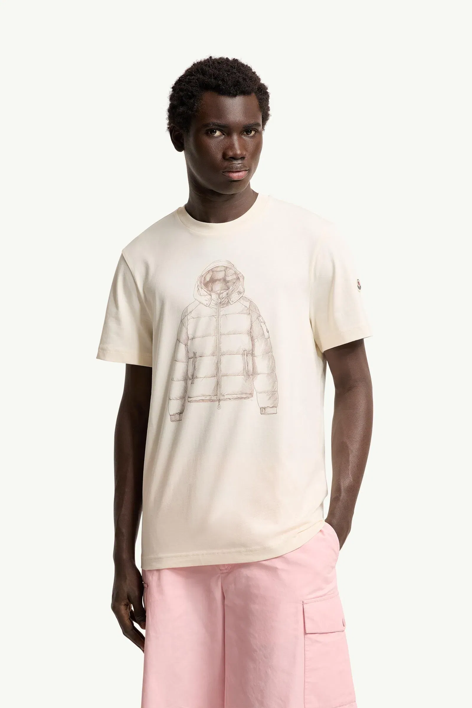 Moncler Down Jacket Print Cotton T-Shirt White Ivory White Ivory