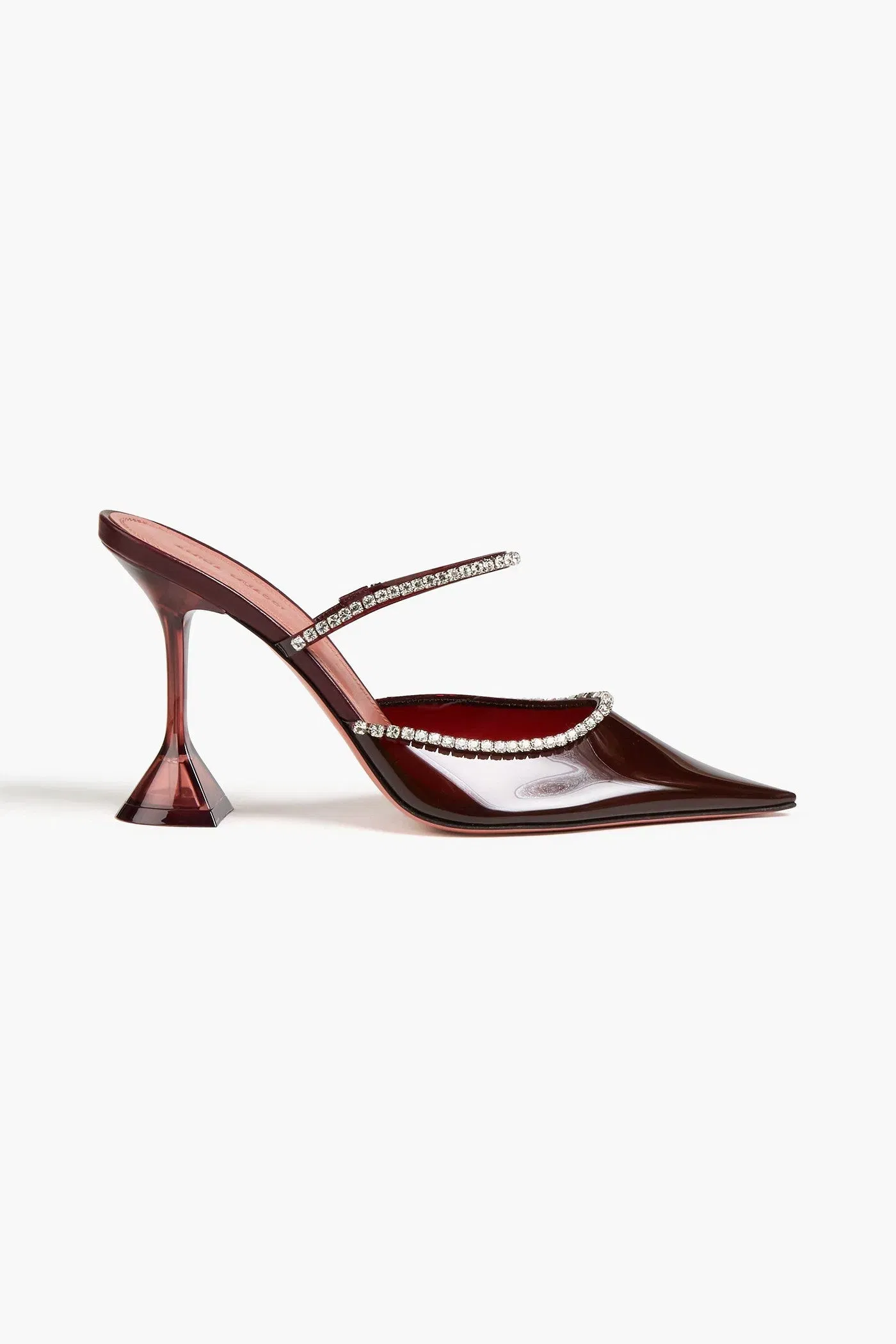 Amina Muaddi Gilda Crystal-Embellished Pvc Mules Grape Women's