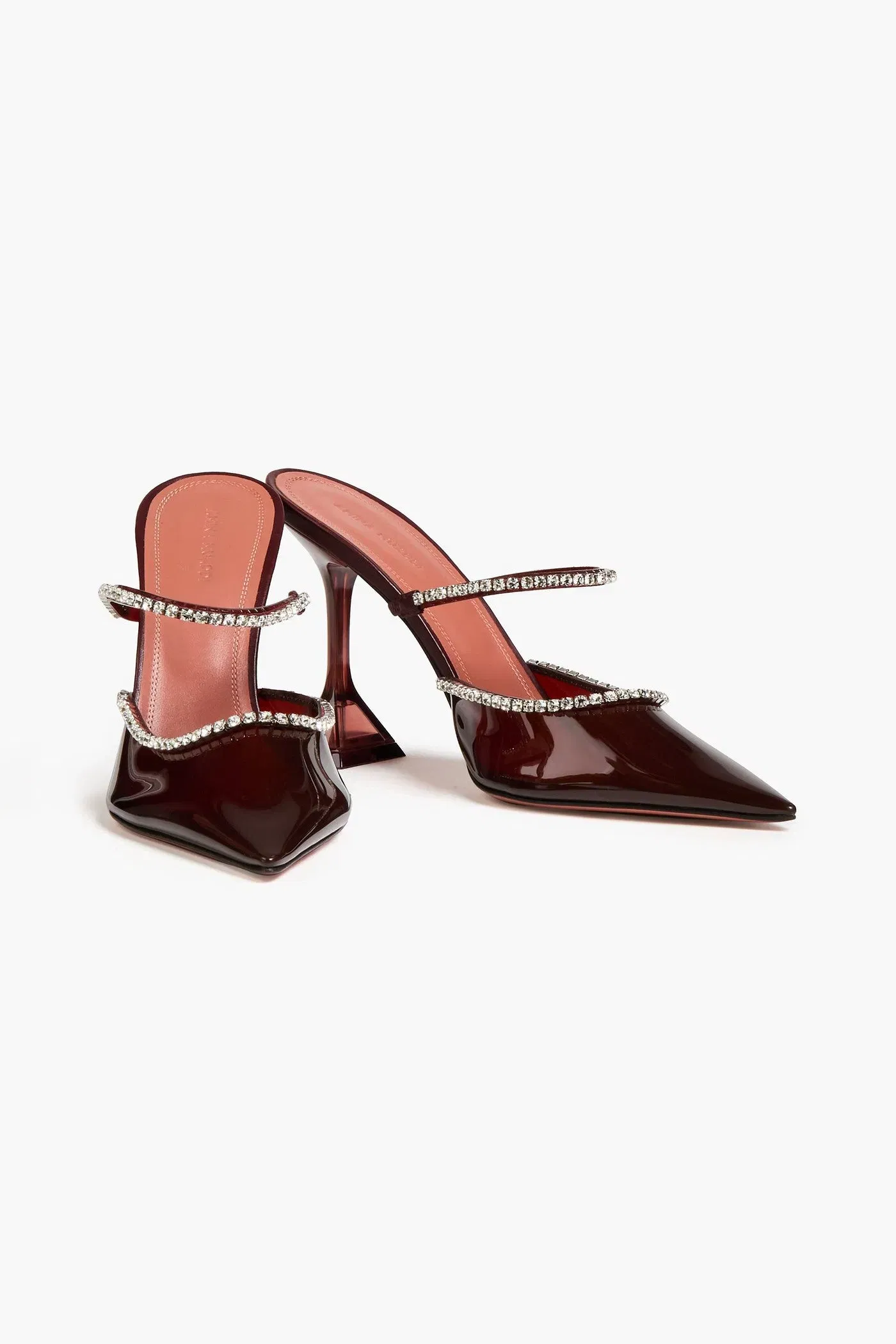 Amina Muaddi Gilda Crystal-Embellished Pvc Mules Grape Women's