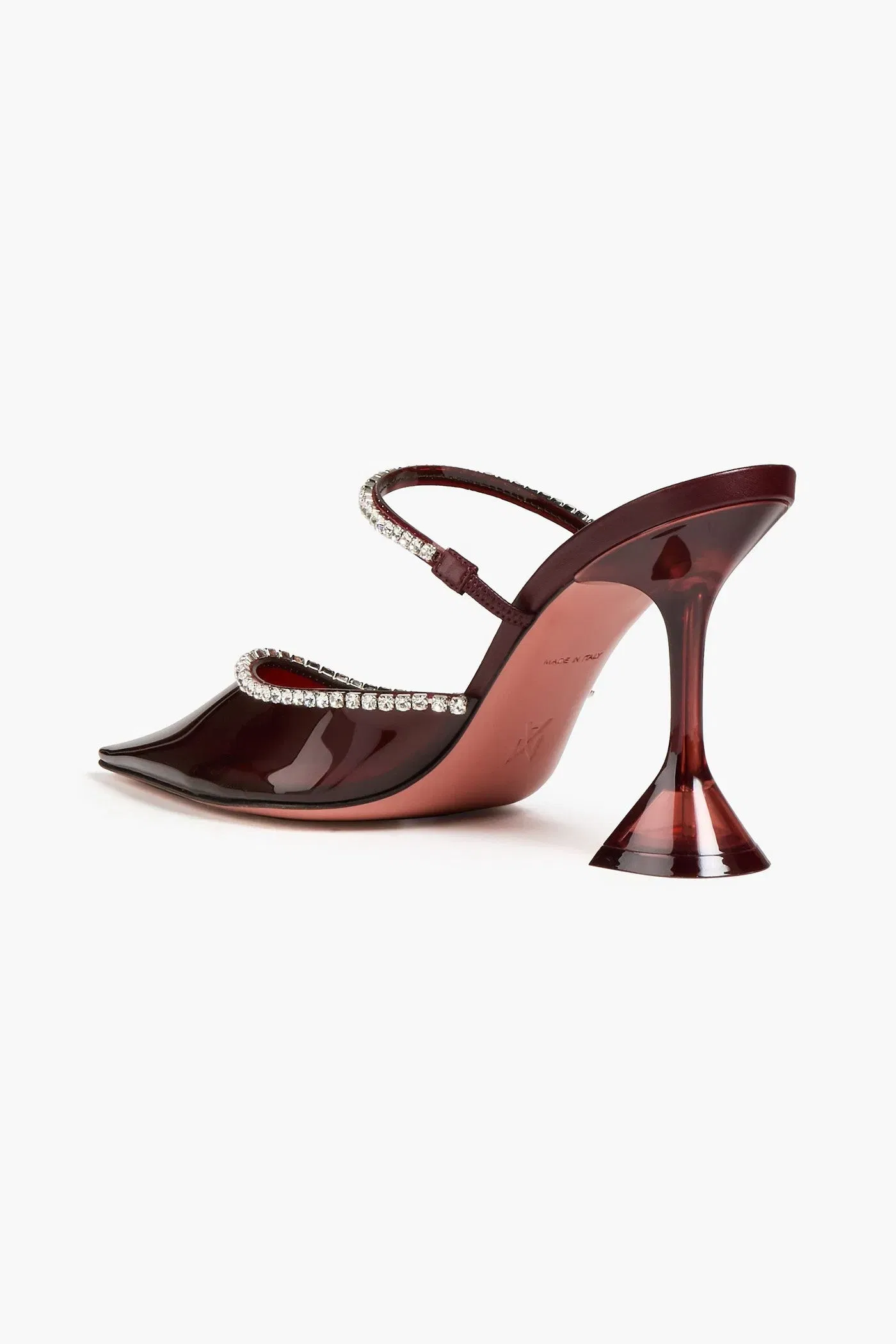 Amina Muaddi Gilda Crystal-Embellished Pvc Mules Grape Women's