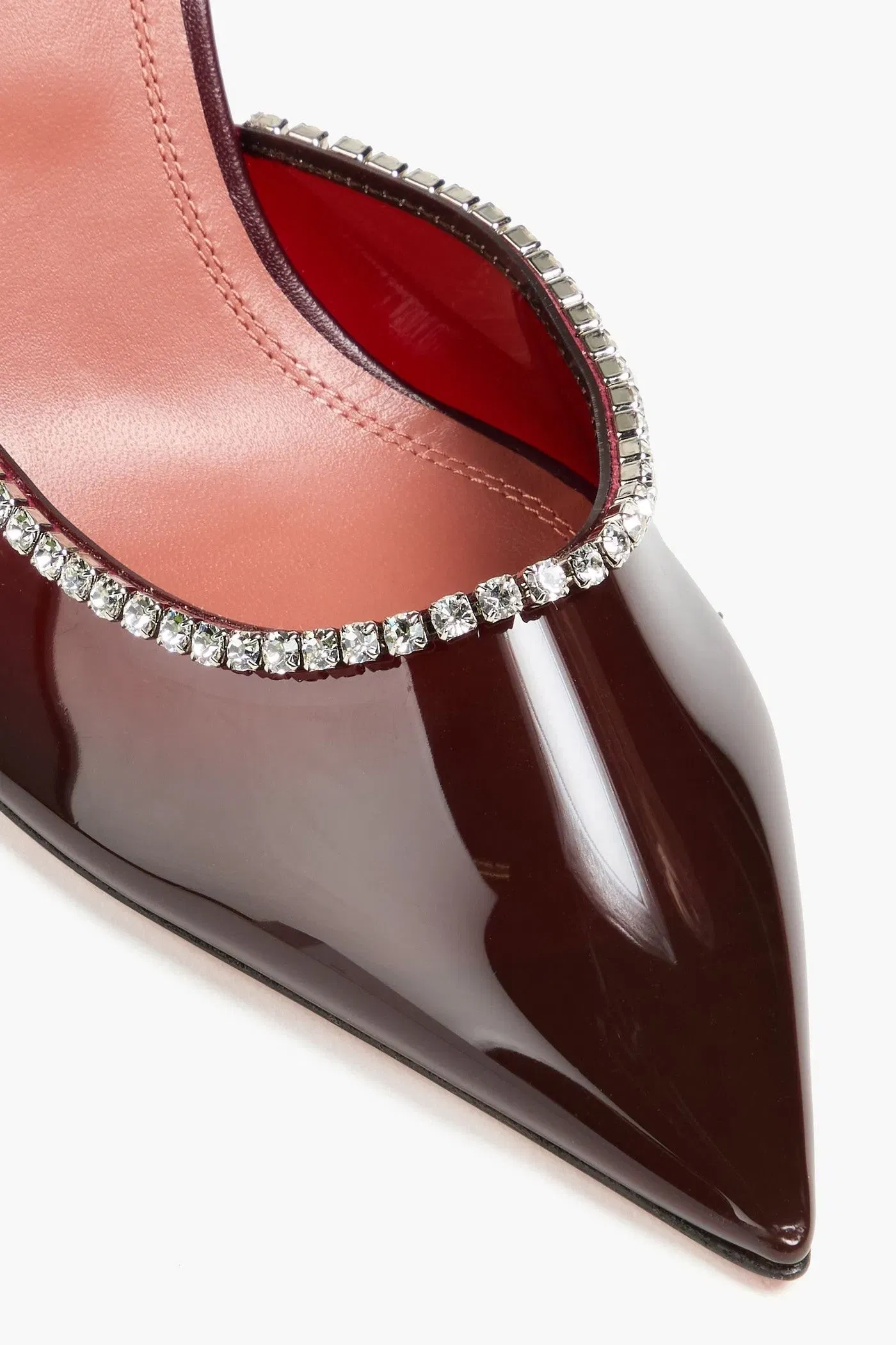 Amina Muaddi Gilda Crystal-Embellished Pvc Mules Grape Women's