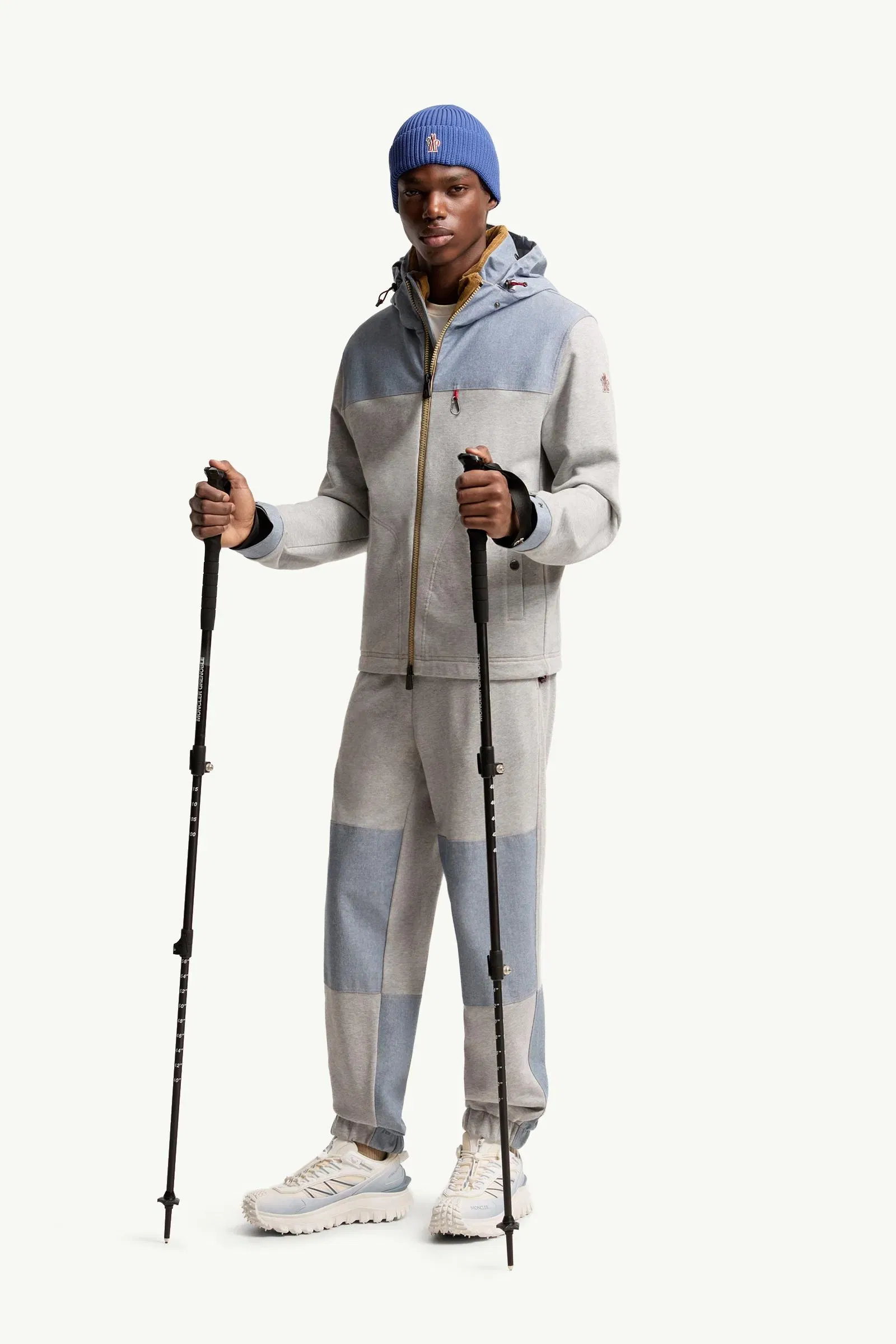 Moncler Cotton & Chambray Sweatpants Grey Grey