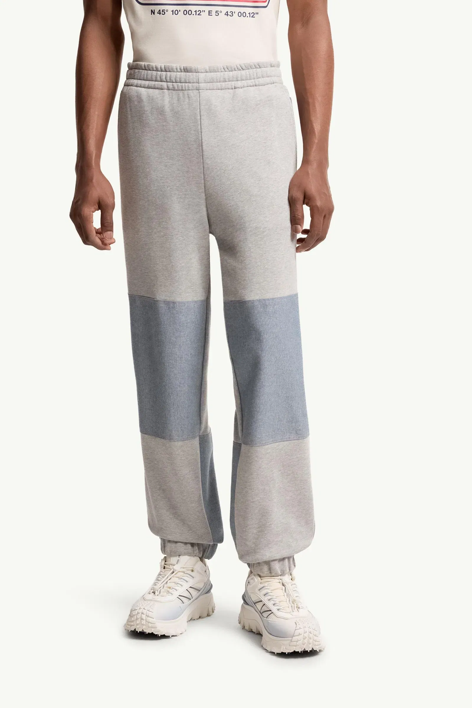 Moncler Cotton & Chambray Sweatpants Grey Grey