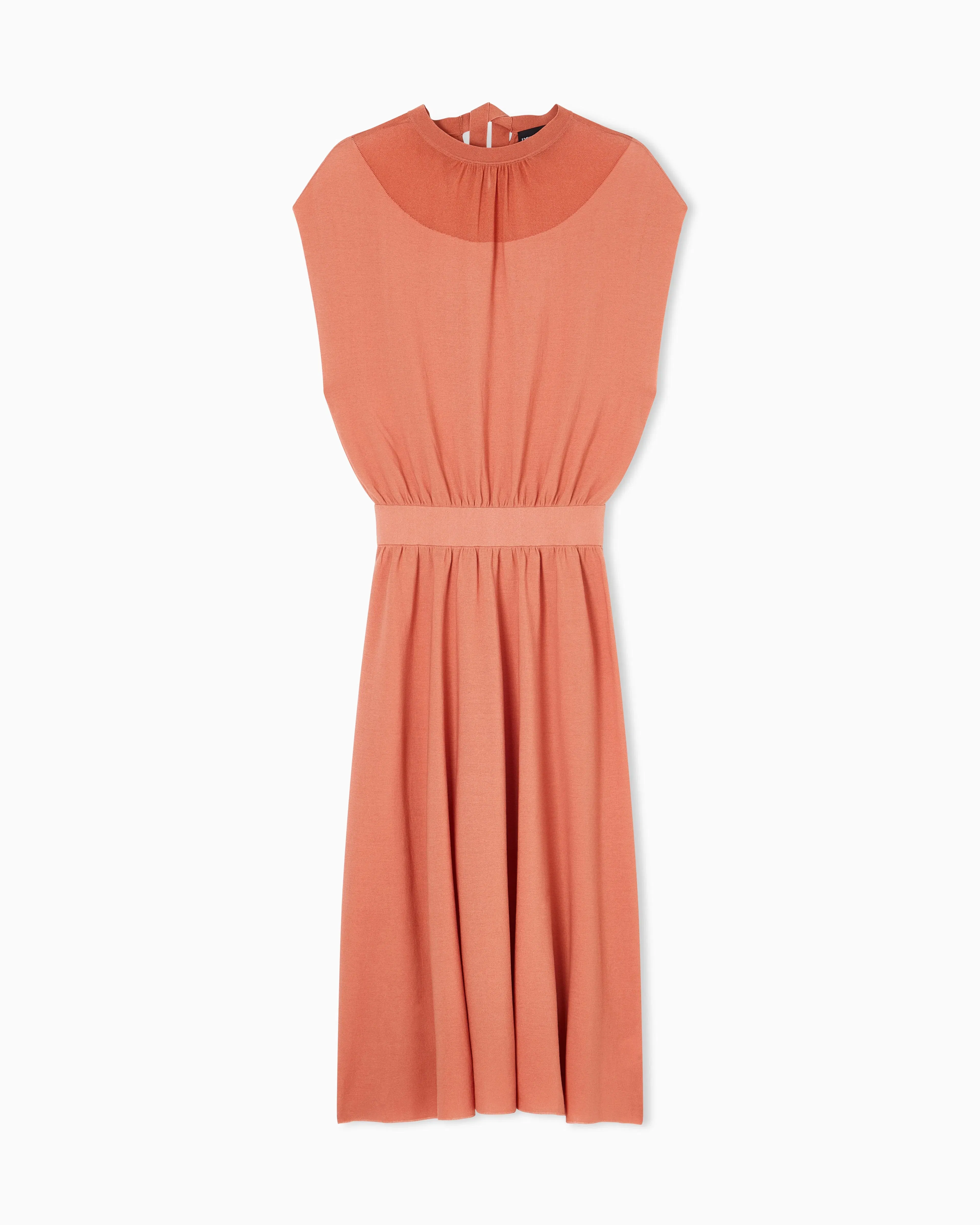 Emporio Armani Link-stitch Lyocell-blend dress with yoke