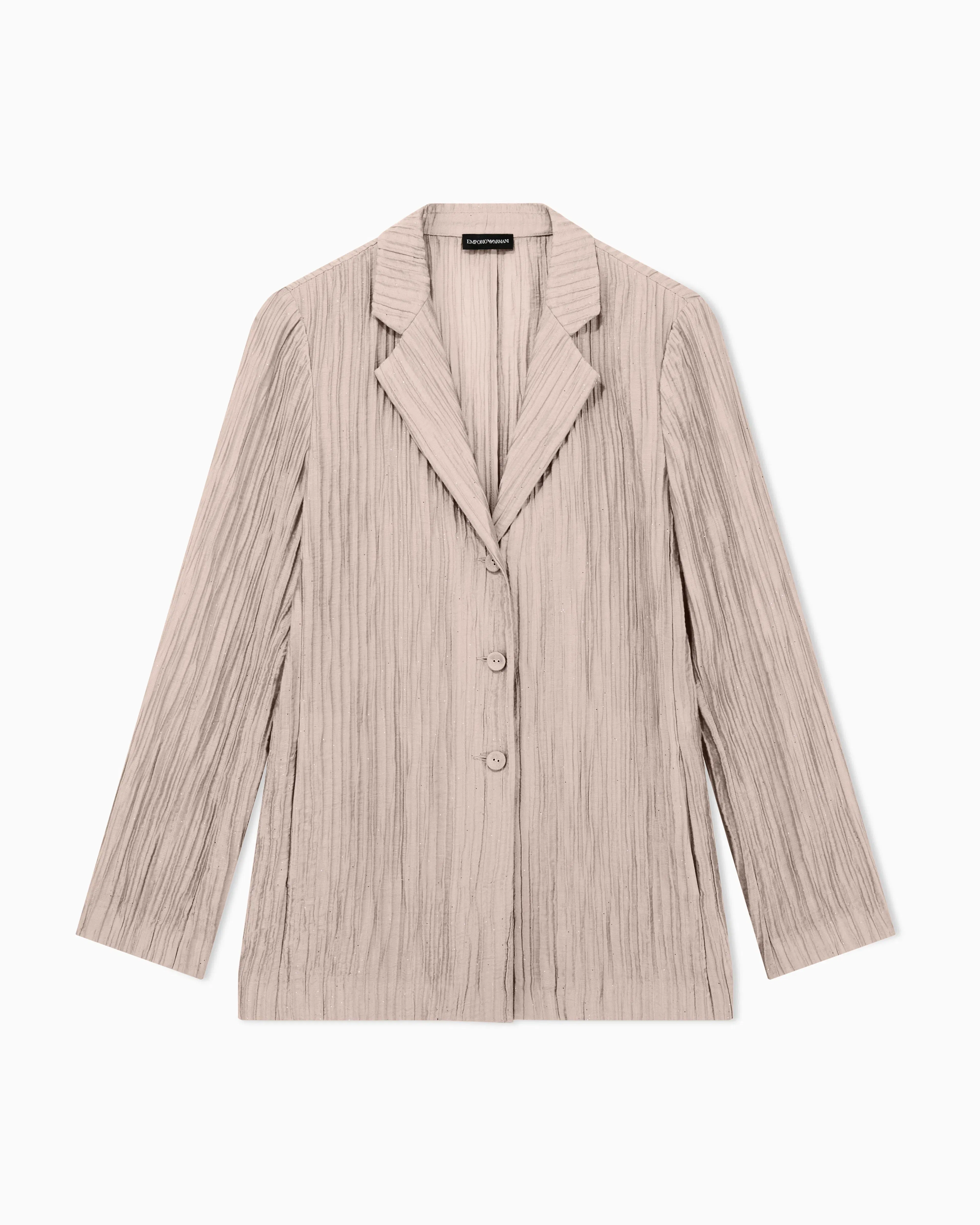 Emporio Armani Single-breasted jacket in sparkling pleated crepon