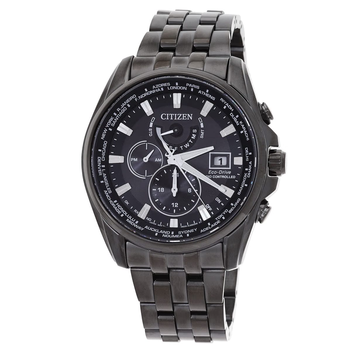 Citizen Perpetual Alarm Chronograph Quartz Black Dial Mens Watch