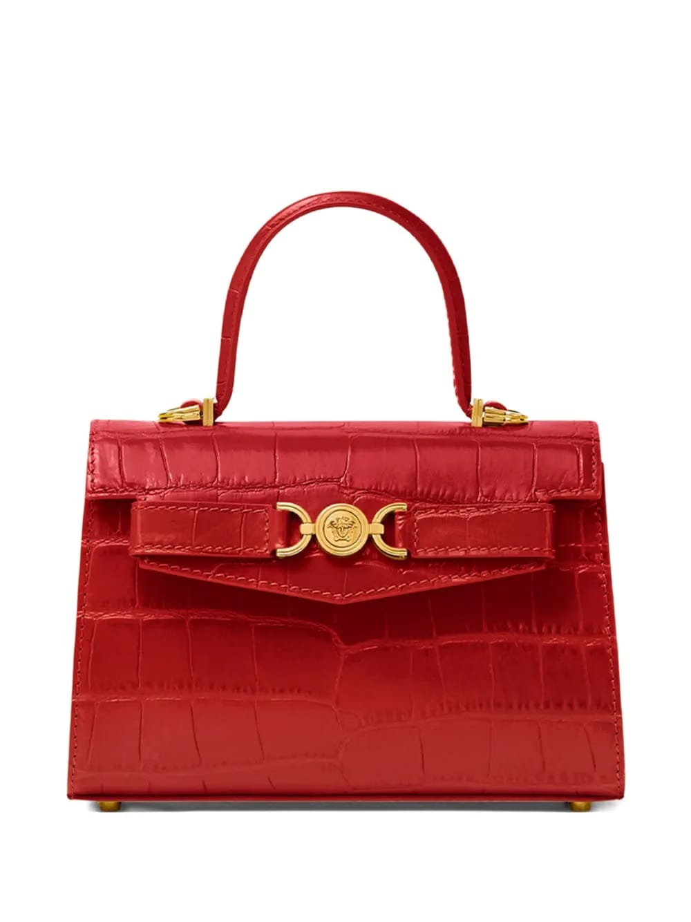 small crocodile-embossed top-handle bag