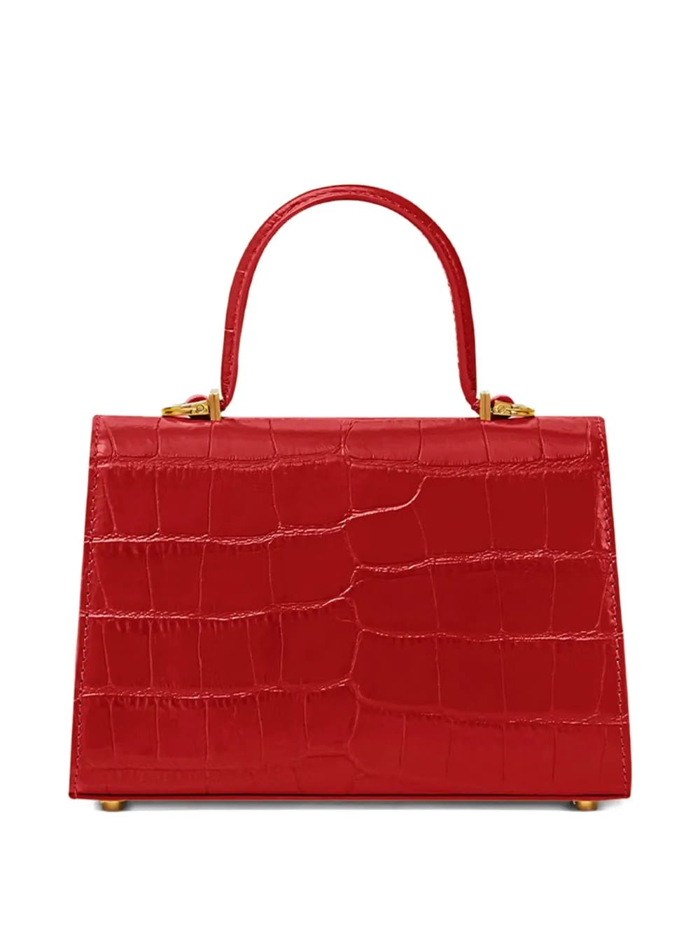 small crocodile-embossed top-handle bag