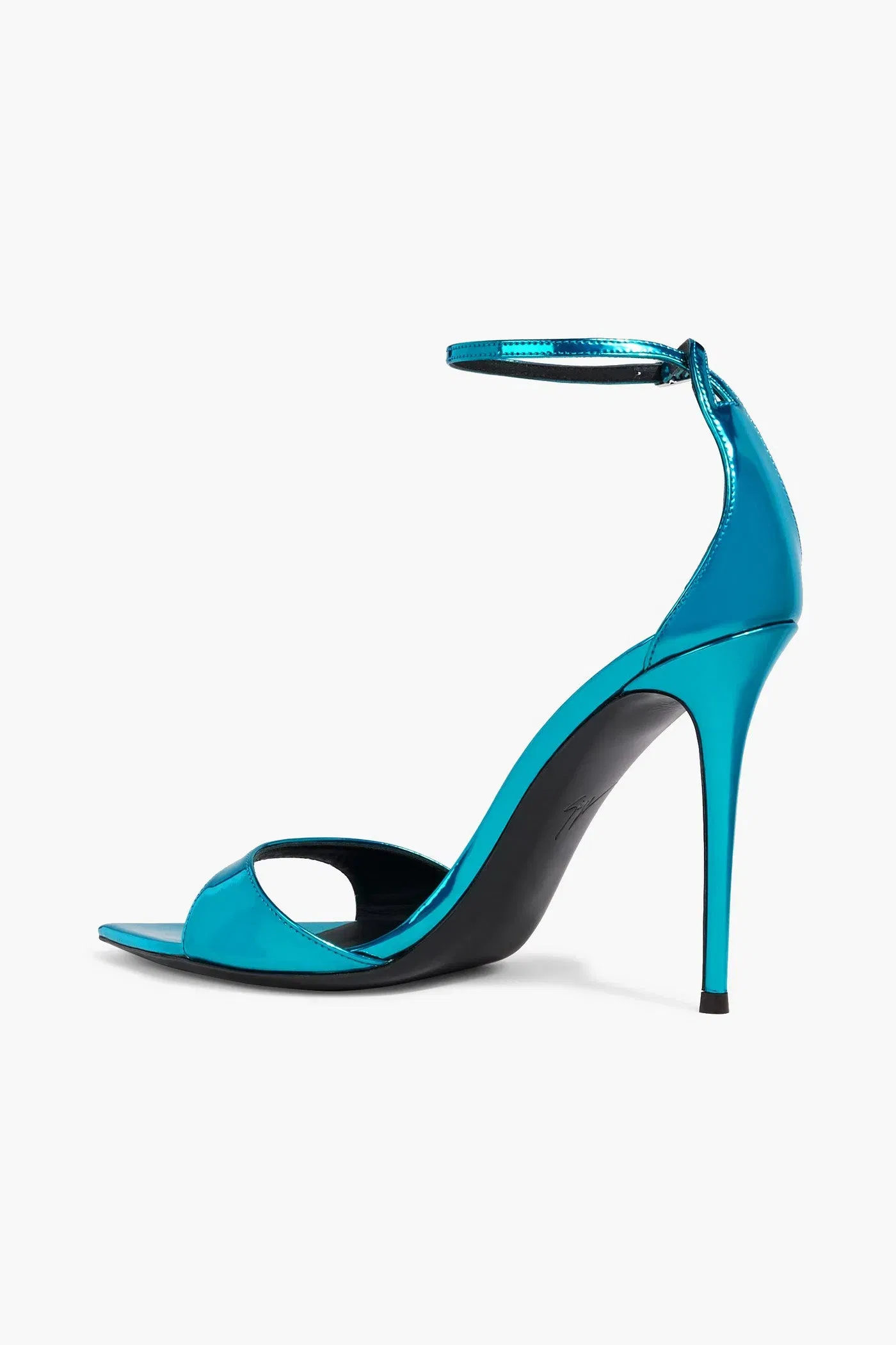 Giuseppe Zanotti Intriigo Strap 105 Mirrored Sandals Turquoise Women's