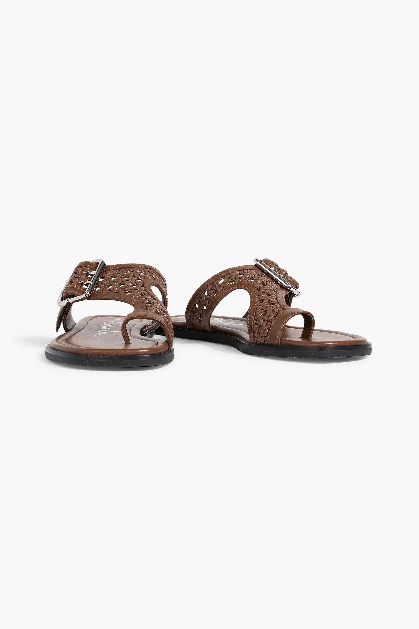 3.1 Phillip Lim Z-Strap Macram Leather Sandals Chocolate Women's