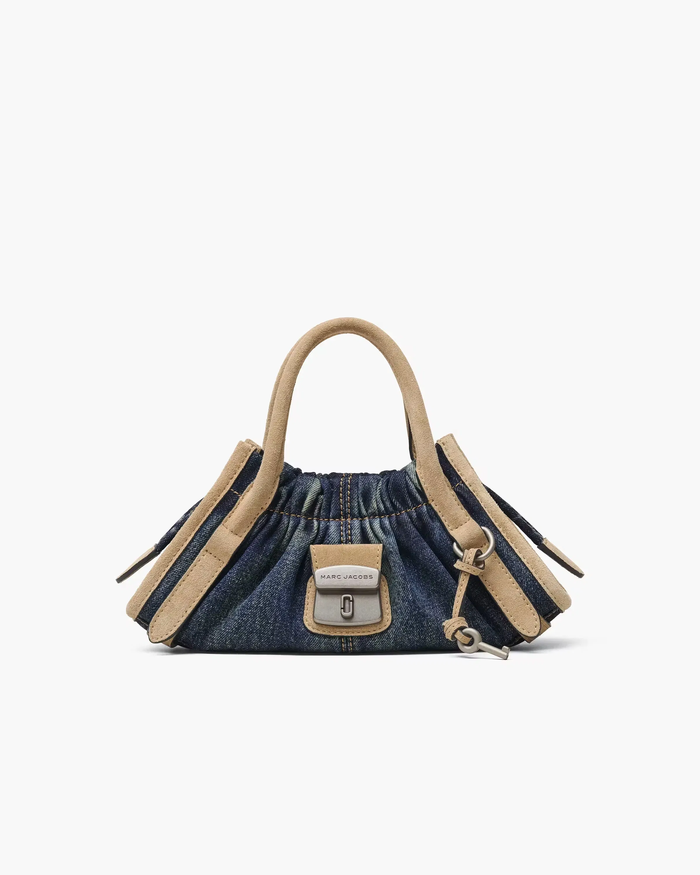 Marc Jacobs The Denim Suede Cristina Small Satchel Dark Wash Indigo