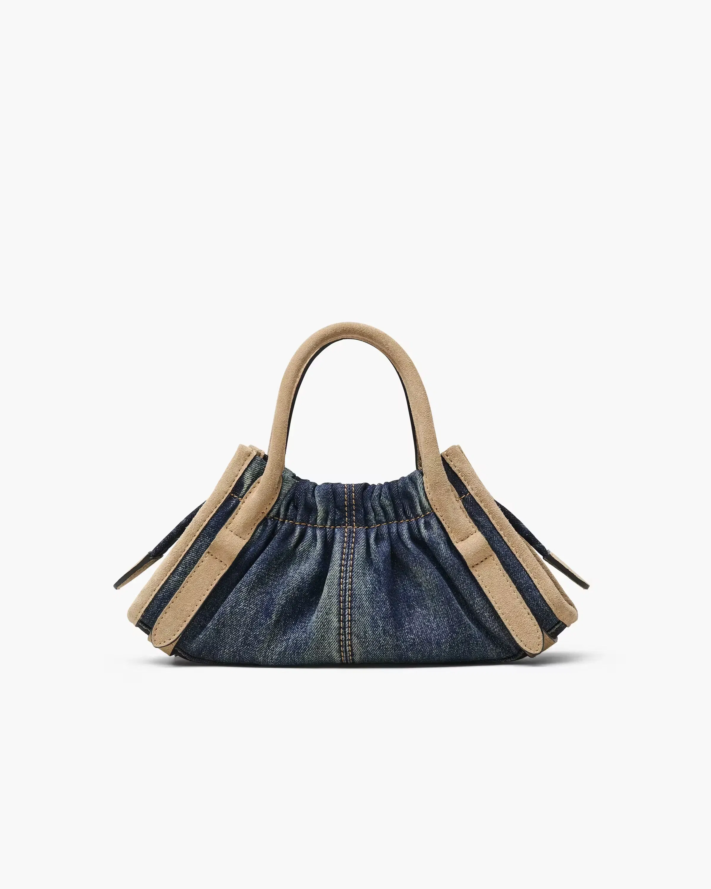 Marc Jacobs The Denim Suede Cristina Small Satchel Dark Wash Indigo