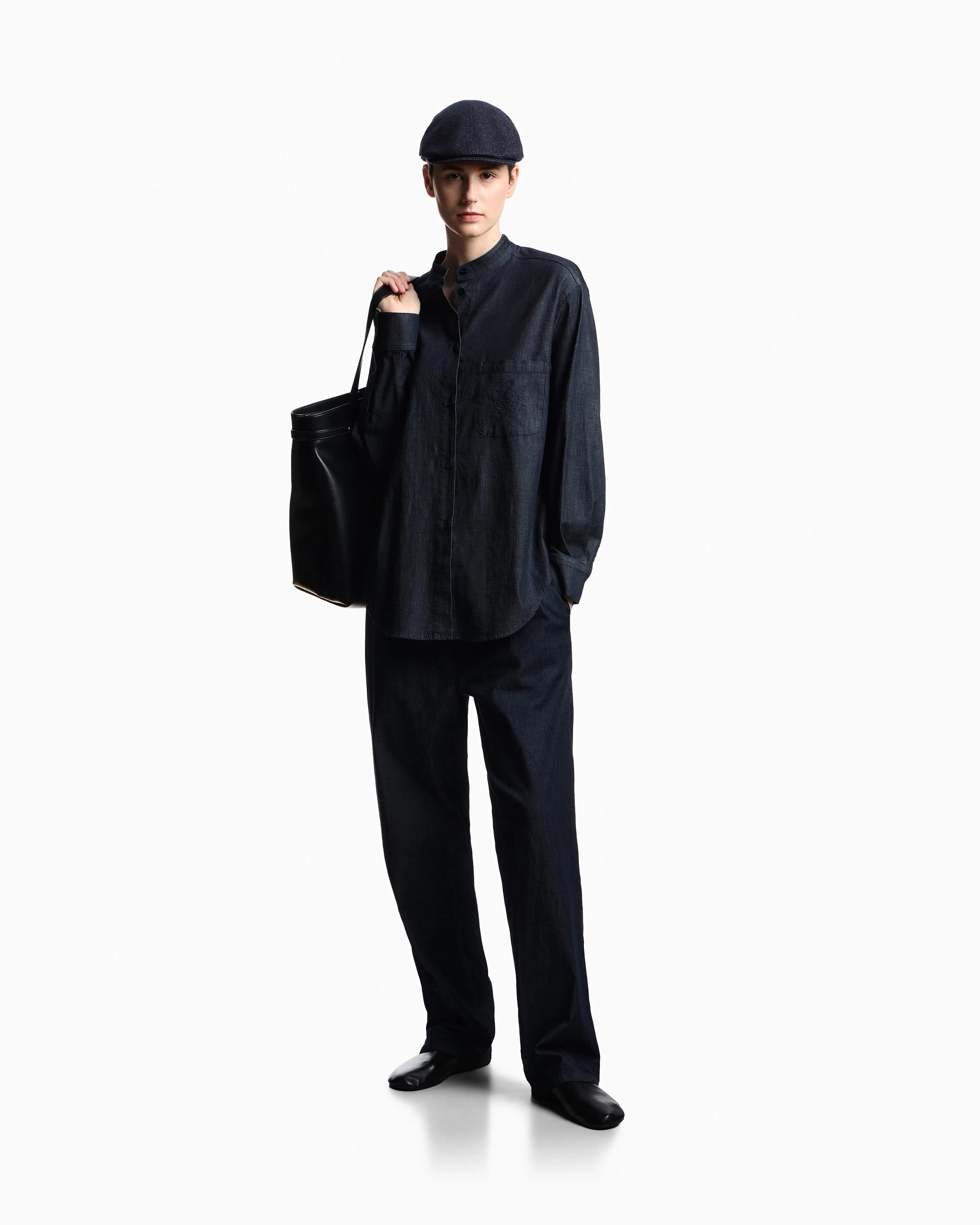 Emporio Armani Lightweight denim drawstring trousers