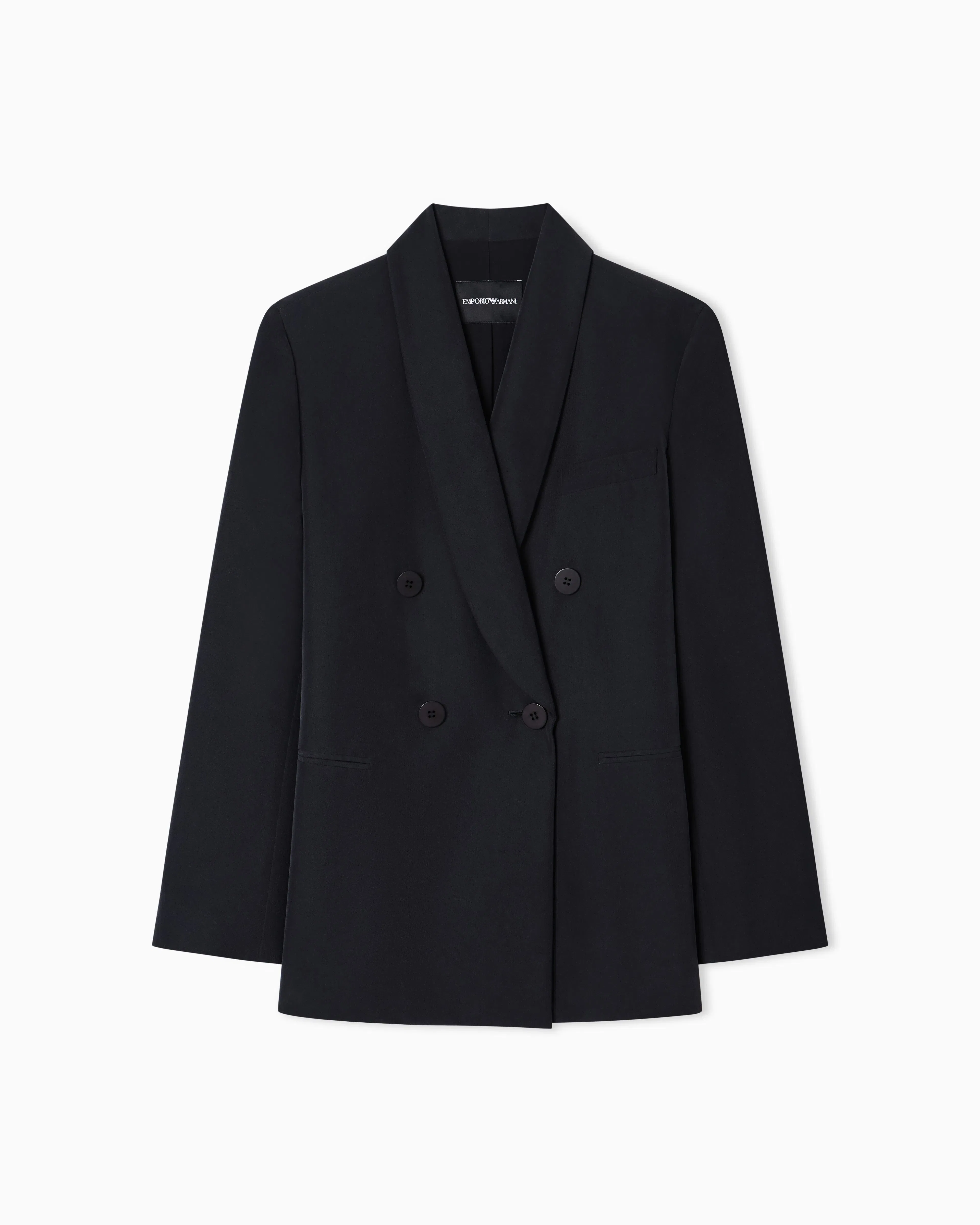 Emporio Armani Double-breasted blazer with crepe shawl neckline