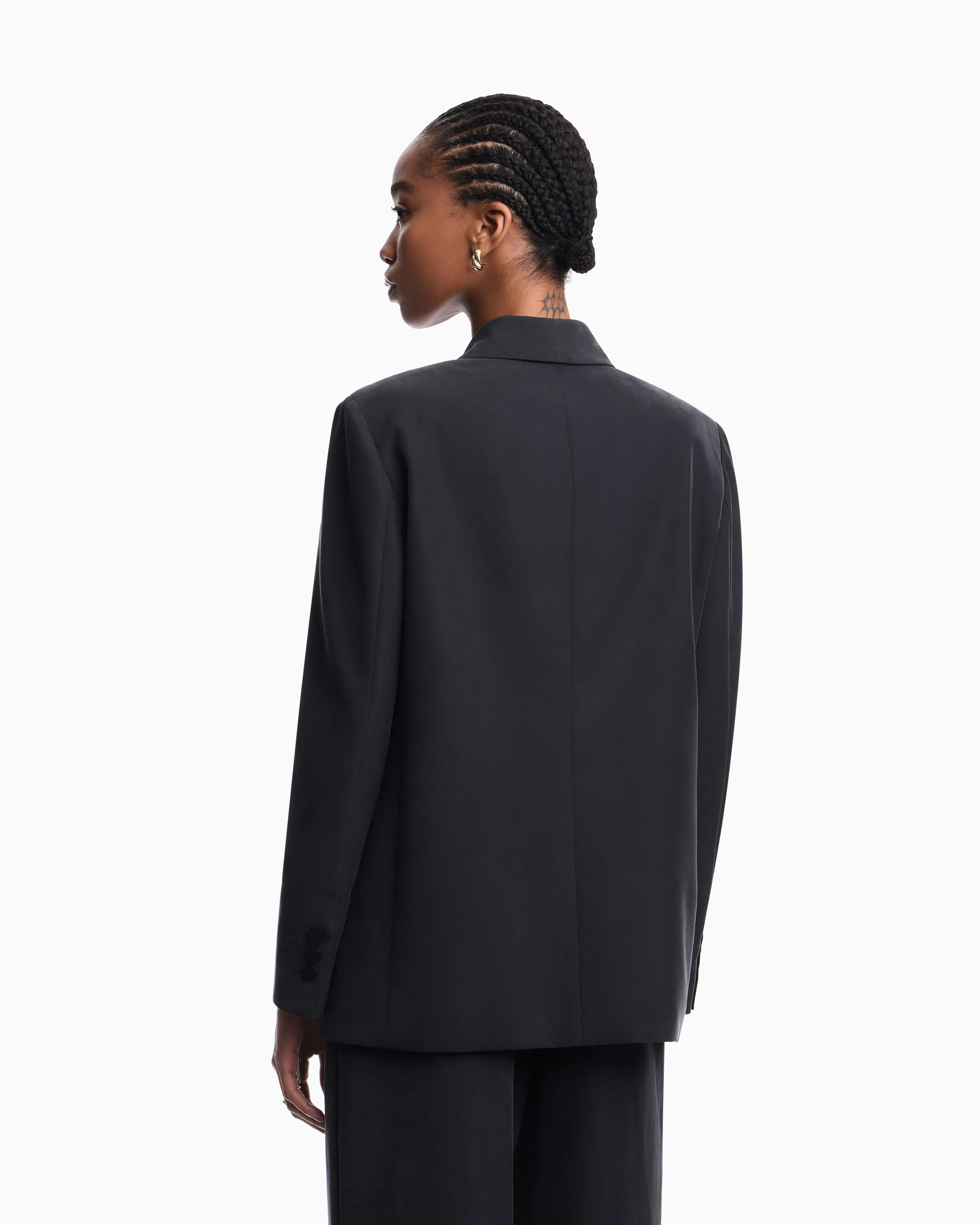 Emporio Armani Double-breasted blazer with crepe shawl neckline