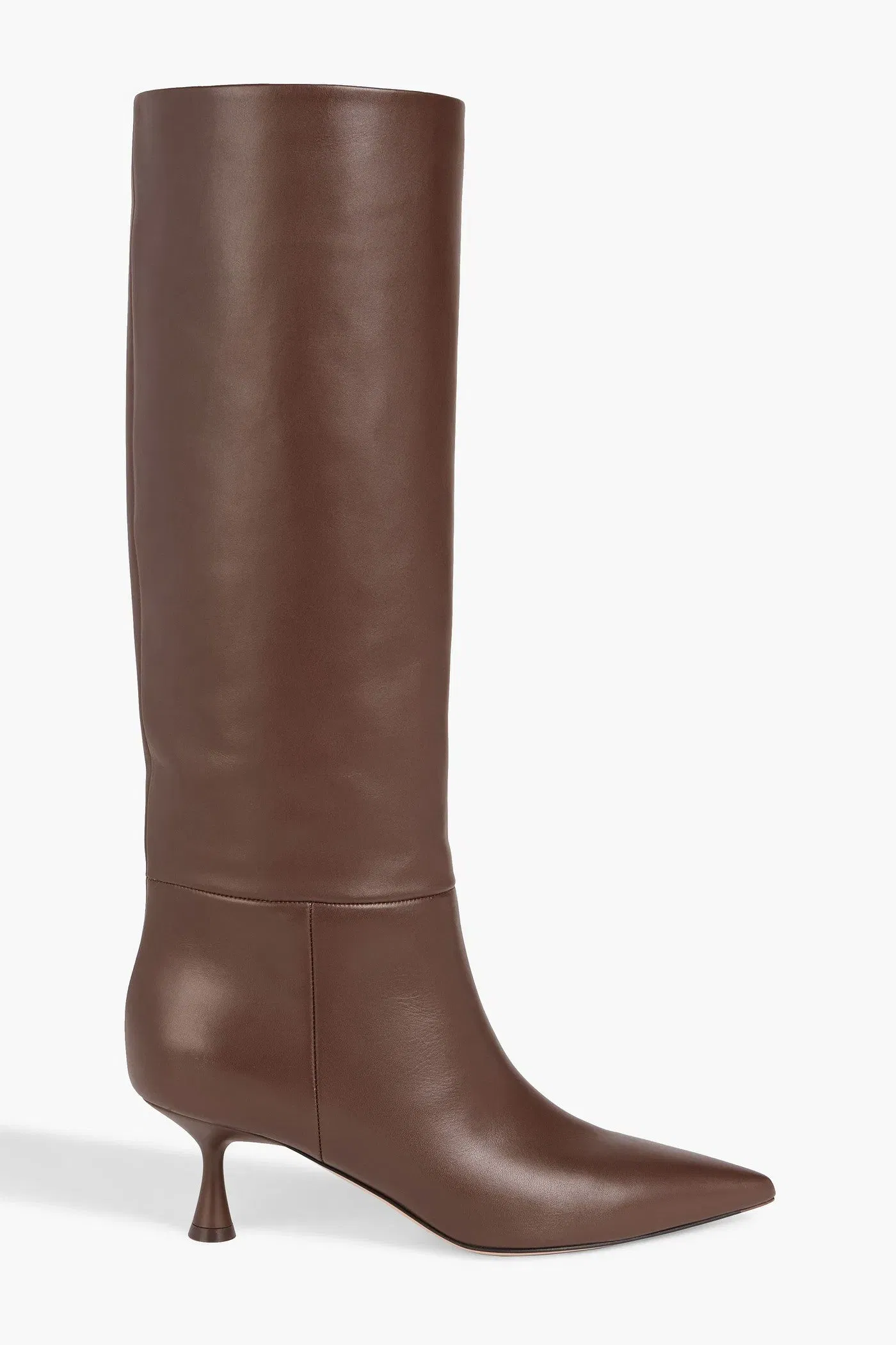 Gianvito Rossi Joyce Leather Knee Boots Brown Women's