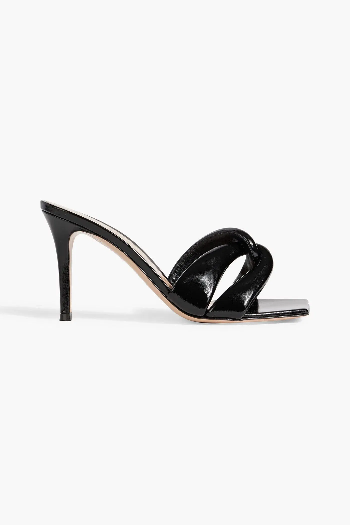 Gianvito Rossi Amour Twisted Patent-Leather Mules Black Women's