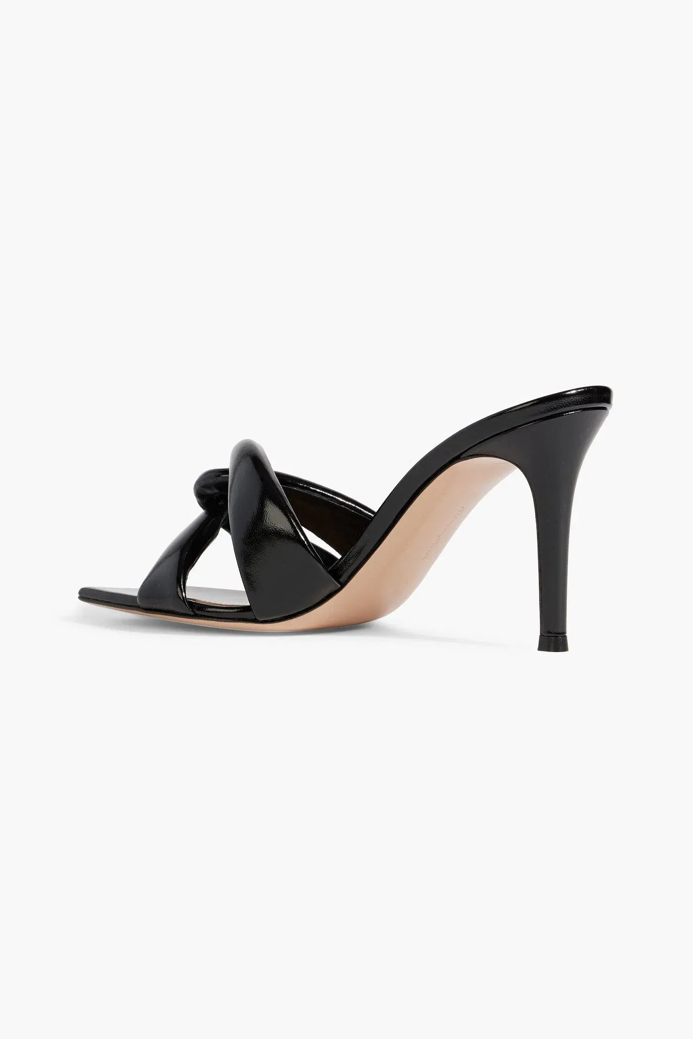Gianvito Rossi Amour Twisted Patent-Leather Mules Black Women's